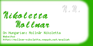 nikoletta mollnar business card